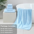 thumbnail image 2 of Jessy Home 6 Piece Towel Set Blue Soft Bath Towel Set for Bathroom-2 Bath Towels, 2 Hand Towels, 2 Washcloths Highly Absorbent Bath Sheet for Hotel & Spa, 2 of 7