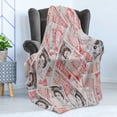thumbnail image 4 of Money Soft Flannel Fleece Throw Blanket, Bullseye Notes with a Portrait of Queen of England Paper Bills of Britain, Cozy Plush for Indoor and Outdoor Use, 70" x 90", Scarlet Taupe, by Ambesonne, 4 of 5