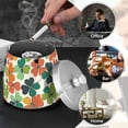 thumbnail image 4 of Yayeee Ashtray with Lid for Cigarette Smokeless Stainless Steel Home Ash Holder, White Clover Pattern, 4 of 7