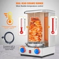 thumbnail image 6 of Shawarma Machine, 13lbs Vertical Broiler - Gas Doner Kebab Grill - 2 Burner Chicken Gyro Rotisserie Oven for Home Restaurant Kitchen, 6 of 9