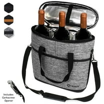 Premium Insulated Wine Carrier Bag by OPUX | Elegant Wine Carrying Tote, Extra Protection, Convenient, Durable Wine Bottle Carrier | Corkscrew Included