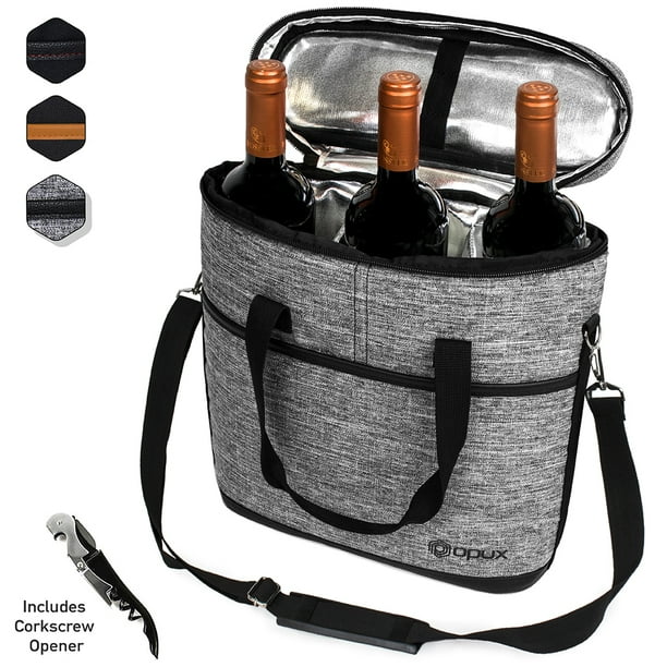 Premium Insulated Wine Carrier Bag by OPUX Elegant Wine Carrying Tote