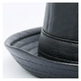 thumbnail image 5 of Men Black Leather Trilby Hat Male Fedora Cap Retro Women Autumn Brand Porkpie Hat Men's Vintage Jazz Hats, 5 of 7