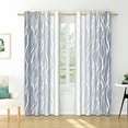 thumbnail image 2 of Nanqianyi Light Grey Blackout Curtains 52 X 84 Inch Length 2 Panels, White Wave Line Ombre Thermal Insulated Drapes for Bedroom, Living Room, 2 of 11