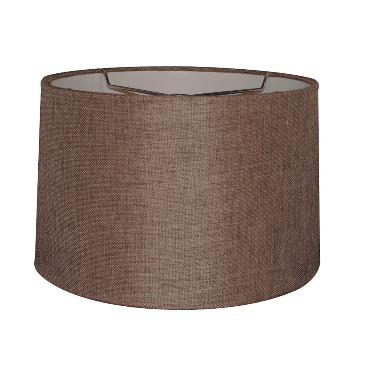12x14x10" SLIP UNO FITTER Hardback Drum Lamp Shade Chocolate Burlap