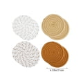 thumbnail image 3 of Woven Round Placemats Cotton Rope Table Mats Heat Insulation Coasters for Kitchen Dining Table Decor Waterproof Washable Protective Hot Dish Pad Natural Home Style Rustic Accent, 3 of 7