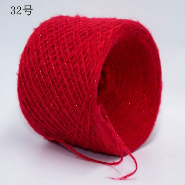 Nvzi Hilo suave y brillante de 100 g: hilo multicolor para tejer, crochet, tejer, hilo de paisajes, hilo multicolor para tejer, rojo