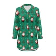 thumbnail image 3 of Yuyamidu Santa Claus Button Down Nightgown with Pockets Green Nursing Nightgowns for Women Plus Size 2XL Xmas Tree Long Sleeve Sleep Dress Christmas Boyfriend Pajamas, 3 of 7