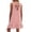 Pink, variant on ClodeEU Women's Solid Color Crewneck Backless Tie Back Loose Fit Tank Dress ,Casual Sleeveless Knee Length Dress Pink,Womens Plus XL