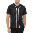 thumbnail image 2 of TOPTIE Men's Baseball Jersey Plain Button Down Shirts Team Sports Uniforms-Black White-M, 2 of 9