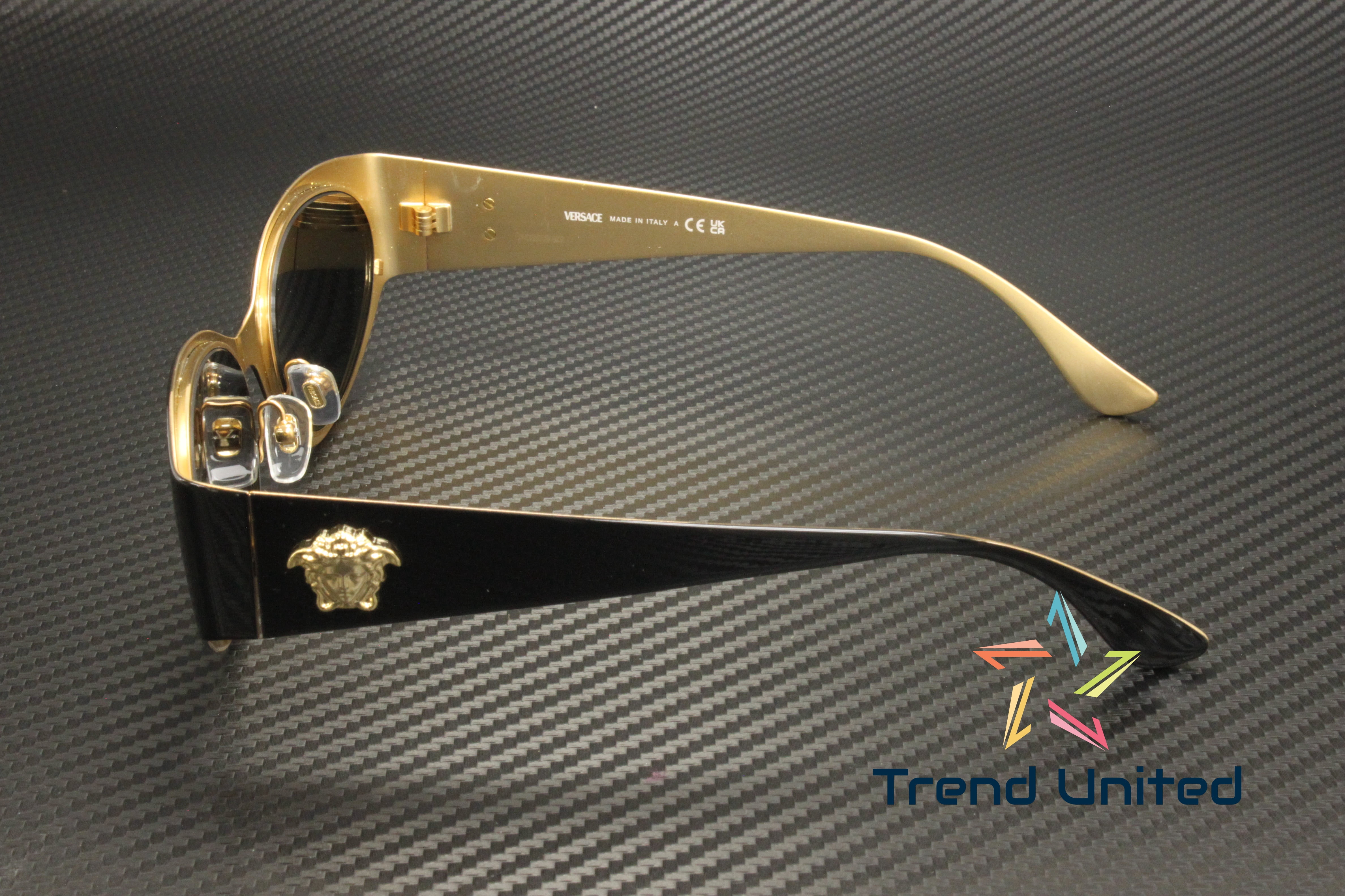 Versace VE 2263 Metal Womens Oval Sunglasses Black 56mm 