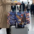 thumbnail image 4 of Garronmavis Eagle American Flag Large Quilted Duffle Bag for Women, Weekender Overnight Bag Carry On Travel Gym Bag with Zipper Pockets, 4 of 7