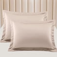 thumbnail image 1 of PiccoCasa Piccocasa Fundas de Almohada de Satén Sedoso 2pcs 20x26 pulgadas Color Beige Claro, 1 of 7