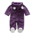 thumbnail image 6 of SYNPOS Baby Boy Girl Bear Ear Hooded Footed Jumpsuit Warm Fleece Romper, 9 Months, 6 of 12