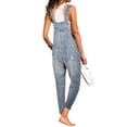 thumbnail image 3 of JDinms Women Adjustable Strap Ripped Overall Denim Rompers, 3 of 6