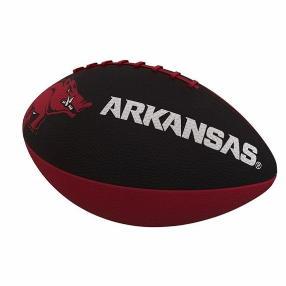 Logo Brands 108-93JR-1 Arkansas Combo Logo Rubber Football - Junior-Size