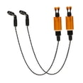 thumbnail image 3 of 2x colgadores oscilantes para pesca de carpa, cadena para exteriores con una longitud Total de 33cm, indicador de mordida fácil de colocar para alarma Naranja, 3 of 8