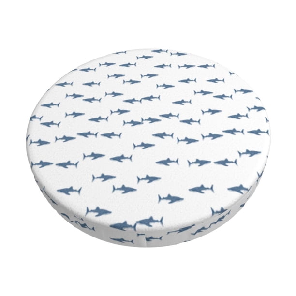 Balery Cute Shark Fundas de asiento para taburete de bar redondo de tela de terciopelo ajustables que protegen de arañazos y manchas para sillas de 14 a 17 pulgadas.-12 inch