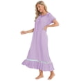 thumbnail image 2 of Eternatastic Women's Short Sleeve Pajama Dress Nightgown Soft Sleep Shirt Nightshirt Sleepwear S-XXL, 2 of 5