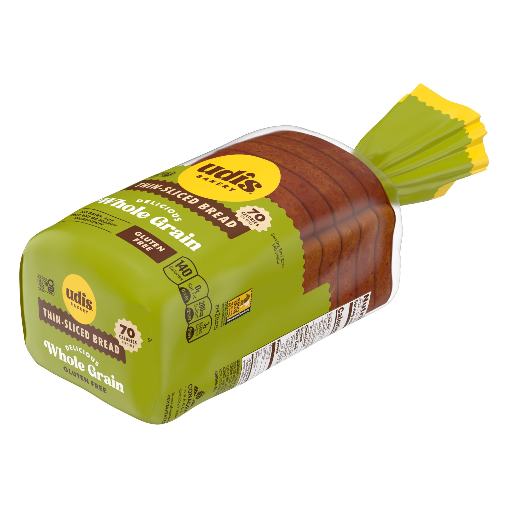 Udi's Gluten Free Multigrain Sandwich Bread, 12 oz (Frozen)