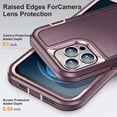 thumbnail image 6 of Feishell Case for iPhone 12/12 Pro 6.1 inch,Heavy Duty 3 Layer Military Protection with Hidden Kickstand Shock Resistant Armor Hybrid Bumper Rugged Rubber Phone Cover,Purple+Pink, 6 of 8