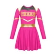 thumbnail image 1 of Mufeng Robe de Cheerleader d'Halloween pour Filles Manches Longues Épaules Dénudées Robe de Danse Rose Vif 8, 1 of 7