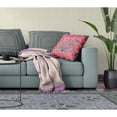 thumbnail image 4 of Amrita Sen Designs  20 x 20 in. Pond Peacock Broadcloth Indoor & Outdoor Zippered Pillow - Pink & Red, 4 of 5