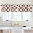 thumbnail image 3 of 2 Pack Valances Window Treatments Red and Gray Abstract LinesBlackout Drapes Adjustable Curtain Valances for Windows Living Room Kitchen Over Sink 18x52 Rod Pocket Valances, 3 of 6