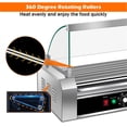 thumbnail image 4 of Hot Dog Roller Grill Stainless Steel 7Rows 18Dog Capacity Large 17.7In Toughened Glass Hood Removable Drip Tray Non-Stick Rollers Home Kitchen Restaurants Concession Parties Even Heating Easy Clean, 4 of 12
