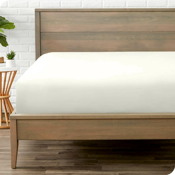 Bare Home Fitted Bottom Sheet California King Size - Premium 1800 Microfiber - Ultra-Soft Hotel Luxury - Deep Pocket - Durable and Long Lasting (Cal King, Cream)