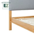 thumbnail image 4 of Walker Edison Contemporary Wood Queen Bed with Curved Upholstered Headboard - English Oak/Grey, 4 of 13