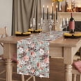 thumbnail image 2 of Pink Green Spring Floral Table Runner, Vintage Botanical Summer Washable Cotton Linen Table Runners 90 Inches Long, Dresser Scarf Runner for Dining/Coffee/Kitchen/Hallway Tables 13''x90'', 2 of 9