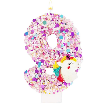 wuyuhangppo 0-9 Number Birthday Candle,Happy Birthday Cake Candle， Unicorn Themed Party Supplies