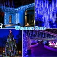 thumbnail image 6 of Christmas Lights, Christmas Lights Outdoor, Meteor Shower Lights 12 Inch 8 Tube 192 LED, Raindrop Snowfall Lights for Tree Yard Party Patio Christmas Decorations Lights, Blue, 6 of 9