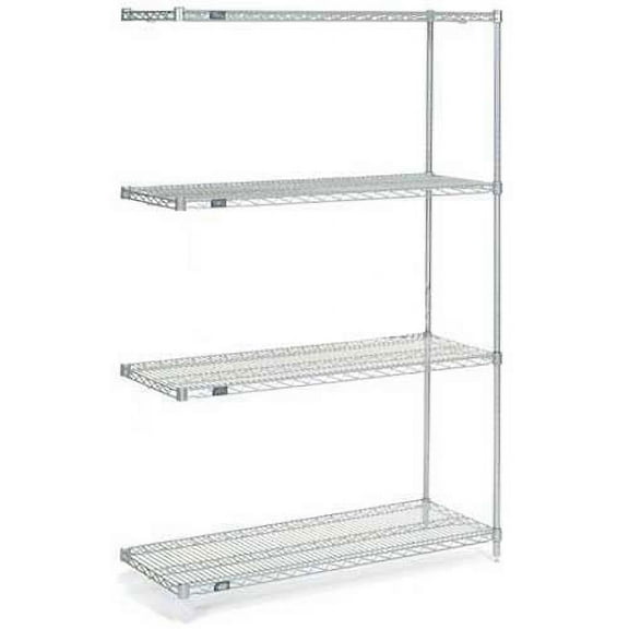 Nexelate Wire Shelving Add-On, Silver Epoxy, 36"W x 24"D x 54"H