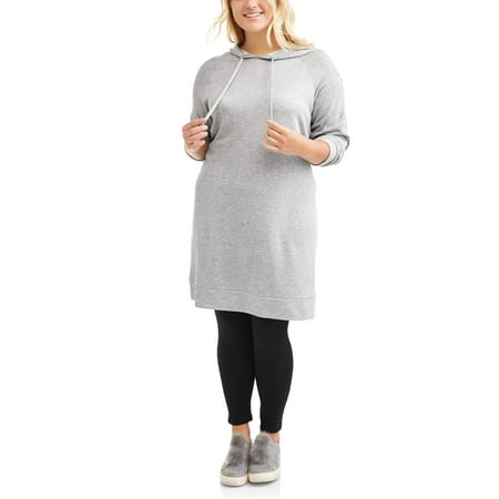Poof Juniors' Plus Hooded Sweatshirt With Star Embroidery