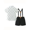 thumbnail image 3 of CARETOO Boy Clothes Suit Wedding Toddler Shirt Suspender Trousers Shorts Tie Formal Cotton Fabric, 3 of 8