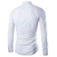 thumbnail image 2 of Mens Long Sleeve Lapel Shirts Slim Fit Button Down Dress Shirt Formal Casual T-shirt Tops, 2 of 6