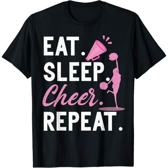 Exquisite and comfortable-Cheerleading Dance Cheerleader Girls Eat Sleep Cheer Repeat T-Shirt