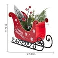 thumbnail image 3 of Lighted Up Christmas Metal Sleigh Car with Christmas Tree Red Berry for Table top Christmas Decor and Home Decoration, 3 of 8