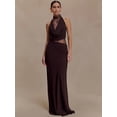 thumbnail image 3 of Lace Hollow Out Backless Sexy Maxi Dress Women Gown Elegant Sleeveless High Waist Ruched Bodycon Club Party Long Dress, 3 of 23