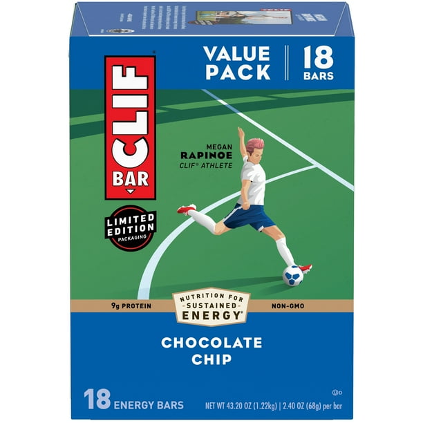 CLIF BAR® Energy Bars, Chocolate Chip, 9g Protein Bar, 18 Ct, 2.4 oz ...