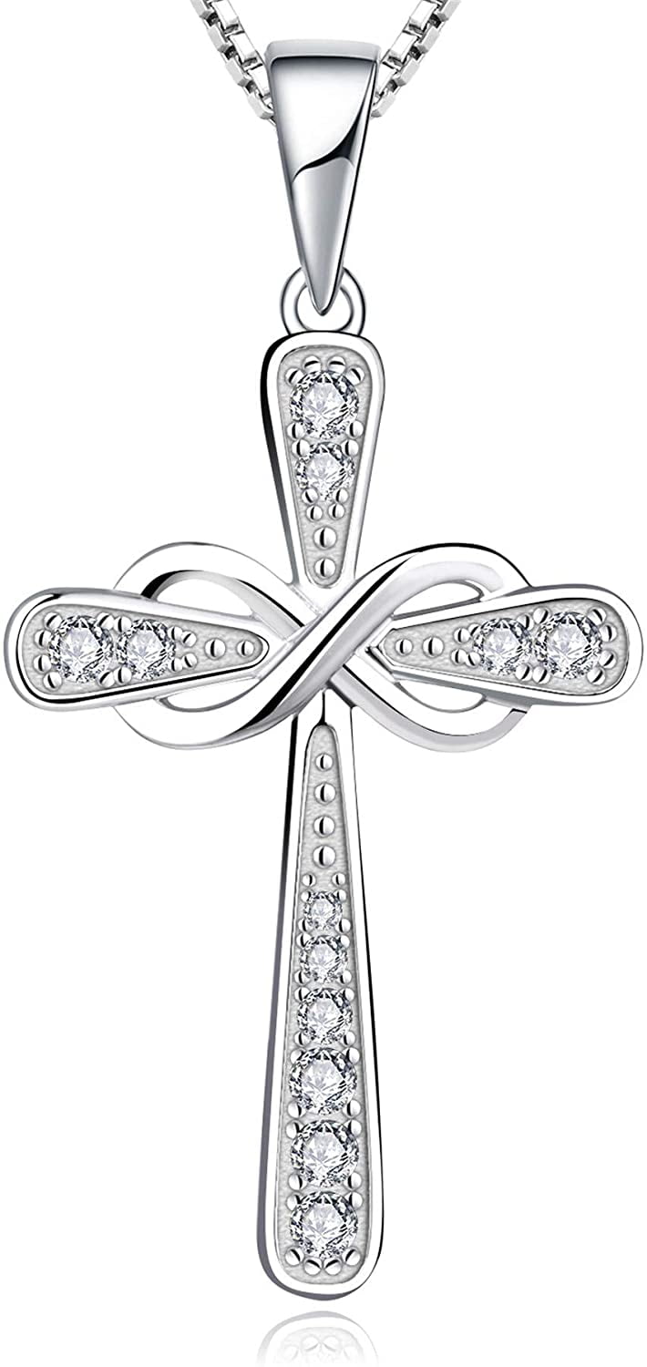 infinity cross necklace silver