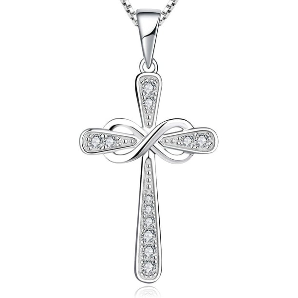 Necklace with infinity shop symbol and cross