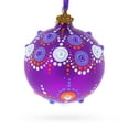 thumbnail image 2 of Purple Majesty with Silver Accents Geometric Glass Ball Christmas Ornament 3.25 Inches, 2 of 5