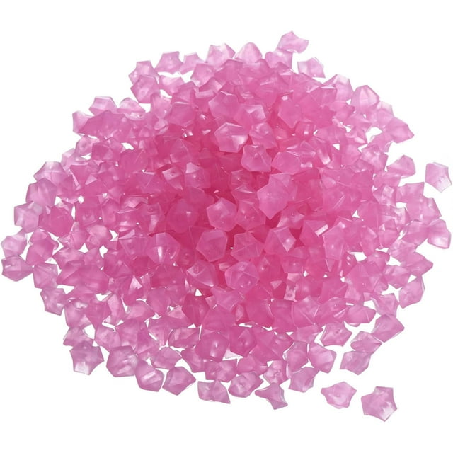 MECCANIXITY 1000pcs Glow Rocks 8-10mm Glow Pebbles Decoration in The Dark Luminous Stones Decor DIY Decorative Clear Pink for Garden, Potted Plant, Fish Tank