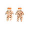 thumbnail image 3 of RUINIXCW Baby Girl Thanksgiving Romper Waffle Pumpkin Print Footies with Headband, 3 of 4
