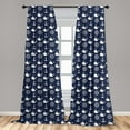 thumbnail image 5 of Ambesonne Navy Blue Curtains, Maritime Anchor Whale, Pair of 28"x84", Navy Blue White, 5 of 5