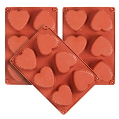 

FL 6 Cavity Heart Silicone Mould 3 Piece Heart Mould Set.
