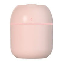 PureCasa Mini USB Portable Compact Humidifier with 7 Colors Night Light, 220ml Quiet Spray Large Mist Air Atomizer Desktop Humidifiers for Bedroom Car Home Office, 1PC, Pink, 3"x3"x4"